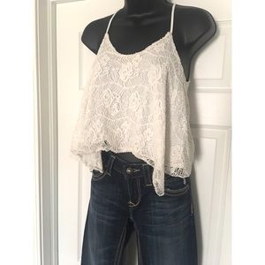 Spaghetti Strap Lace Crop Top
